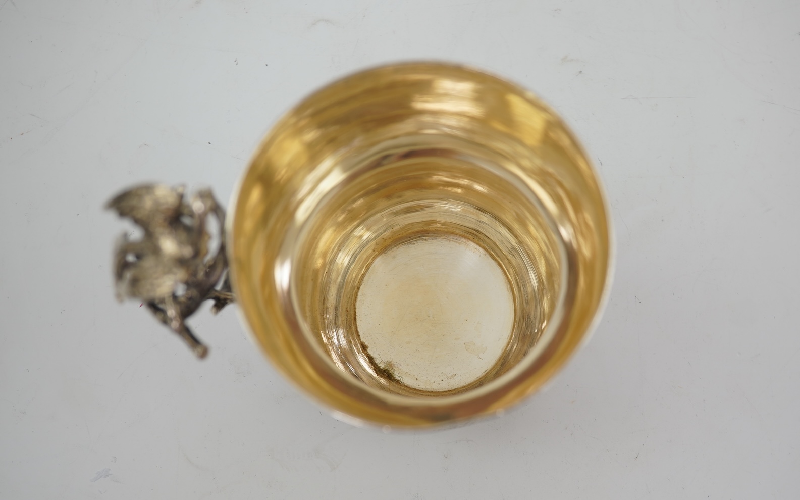 A late 19th/early 20th century Ottoman silver Sahlep cup and cover with stand